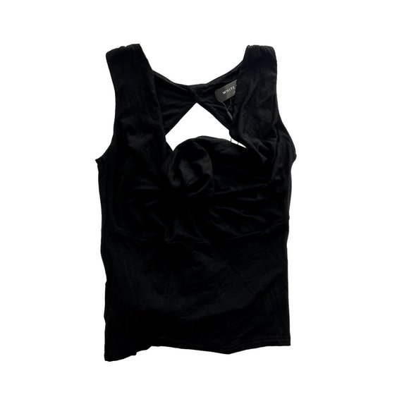 White Fox Tops - NWT White Fox All Me Tie Back Top in Black